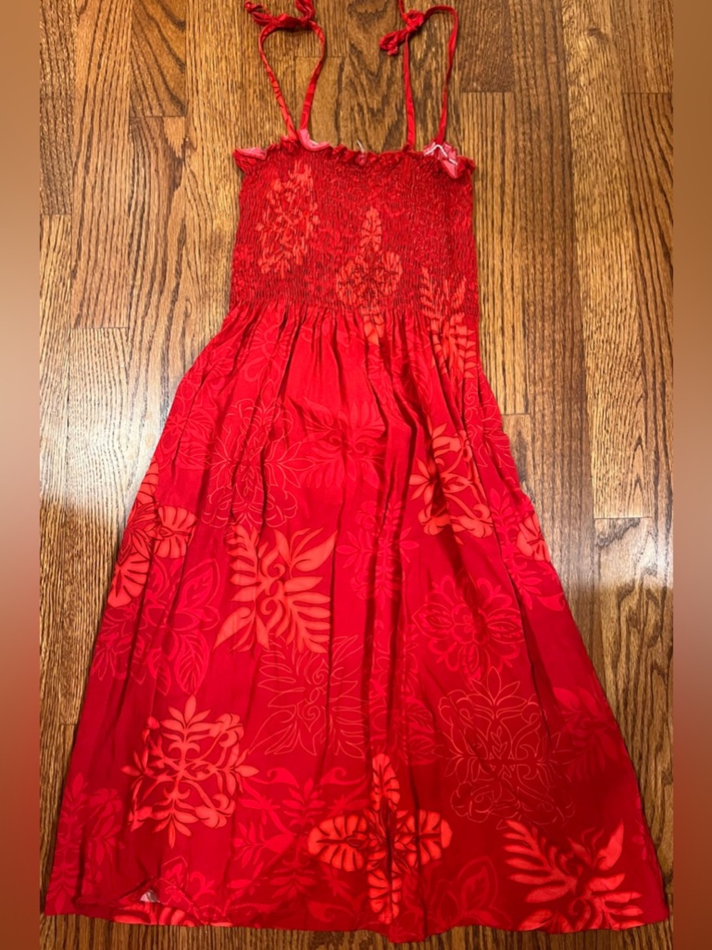 Maripe Pink-Red Textured Floral Dress